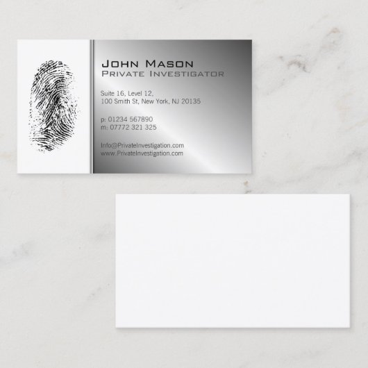 指紋私立調査士名刺 名刺 (正面/裏面)