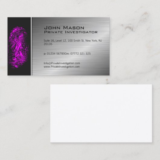 指紋私立調査士名刺 名刺 (正面/裏面)