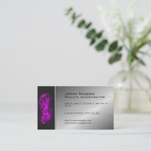 指紋私立調査士名刺 名刺 (スタンド正面)