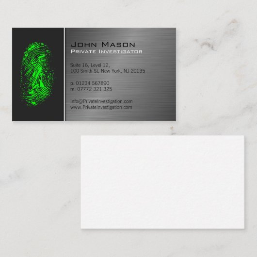 指紋私立調査士名刺 名刺 (正面/裏面)
