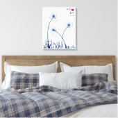 指紋結婚ゲストブックdandelion navy キャンバスプリント (インサイチュ (寝室))