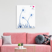 指紋結婚ゲストブックdandelion navy キャンバスプリント (インサイチュ (リビング))