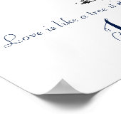 指紋結婚付きゲストブックツリーハンドドロー ポスター (角)