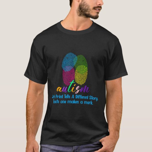 指紋自閉症シャツ Tシャツ (正面)