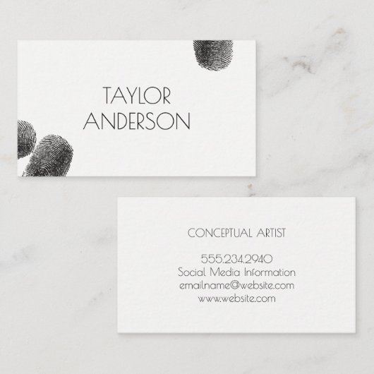 指紋芸術的/ 名刺 (正面/裏面)