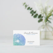 指紋認証ホワイト&ブルーゼンマッサージセラピスト 名刺 (スタンド正面)