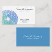 指紋認証ホワイト&ブルーゼンマッサージセラピスト 名刺 (正面/裏面)