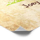 指紋認証結婚ツリー(赤いヴィンテージ) ポスター (角)