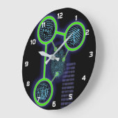 指紋識別科学 ラージ壁時計 (傾斜)