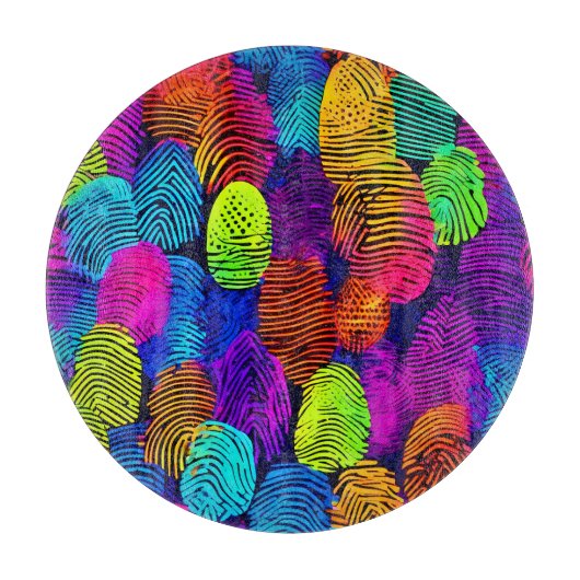 指紋鮮やかデザイン カッティングボード (正面)