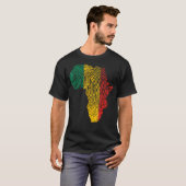 指紋黒い歴史月アフロ・アフリカプライド Tシャツ (正面フル)