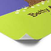 指紋/シグネチャツリー結婚の色（濃い青） ポスター (角)