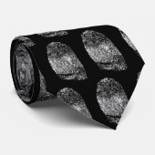 指紋-黒 ネクタイ (ロール)