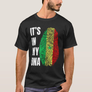 指紋DNAバイオメトリックフラッグセネガル Tシャツ