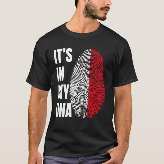 指紋DNAバイオメトリックフラッグMalta Tシャツ (正面)