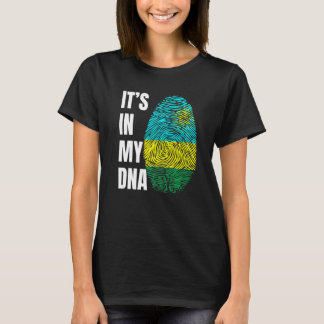 指紋DNA生体計測国旗ルワンダ Tシャツ