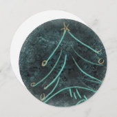 指絵を描クリスマスツリー シーズンカード (正面/裏面)