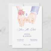 指輪と手 優しい エレガントなウェディング セーブザデート (正面)