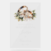 指輪のスペイン式結婚式サイン アクリルサイン (正面)