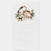 指輪のスペイン式結婚式サイン アクリルサイン (傾斜)