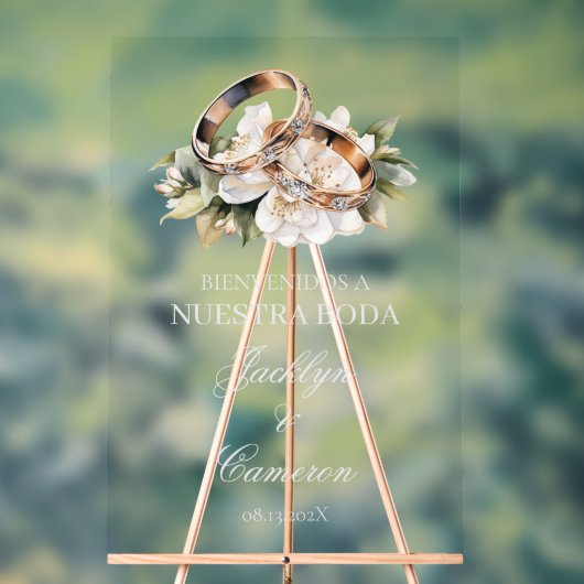 指輪のスペイン式結婚式サイン アクリルサイン (ニュートラル)