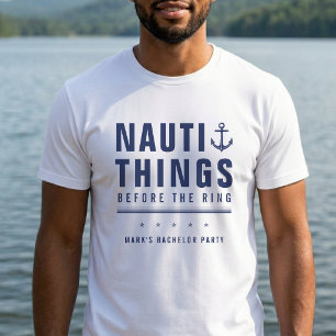 指輪の前にNautiなことを バチェラー・パーティー アンカー Tシャツ
