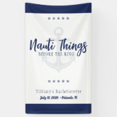指輪の前にNauti Things バチェラーエティパーティー 横断幕 (縦)