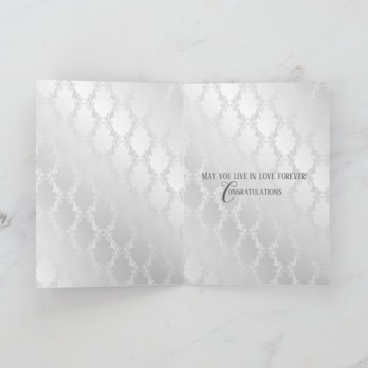 指輪の結婚式の乾杯 カード (内部)