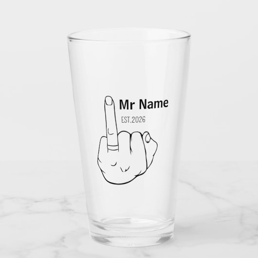 指輪をはめた記念に Mr Newly Wed ペアマグカップ タンブラーグラス (正面)