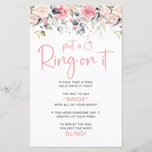 『指輪をはめて』結婚前のお祝いゲーム (正面)