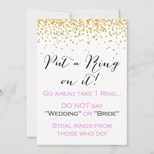 指輪を買って 5x7" サイン 招待状 (正面)