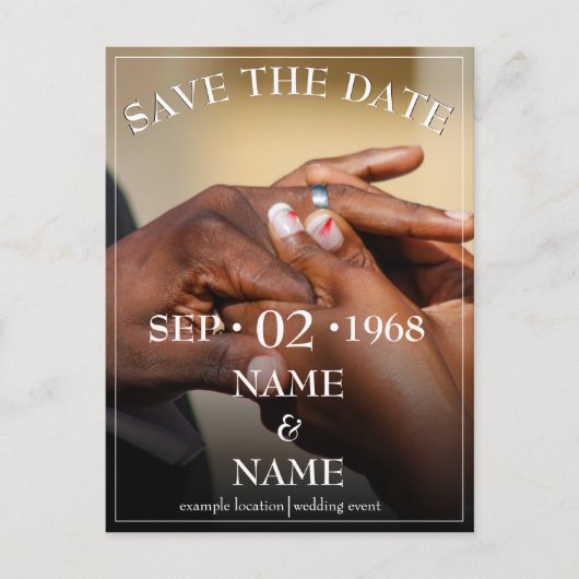 指輪結婚を持った夫婦の手 ポストカード (正面)