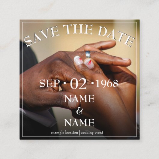 指輪結婚付き夫婦の手 エンクロージャーカード (正面)