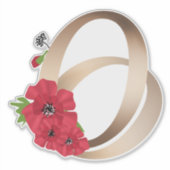 指輪結婚，指輪，金ゴールド，愛，ヴィンテージ，レトロ シール (正面)