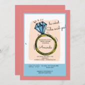 指輪 ブライダルシャワーの招待状 招待状 (正面/裏面)