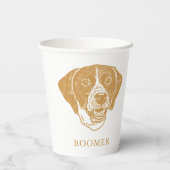 指針犬ハンドパーソナライズされたスケッチ 紙コップ (裏面)