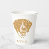 指針犬ハンドパーソナライズされたスケッチ 紙コップ (正面)