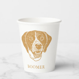 指針犬ハンドパーソナライズされたスケッチ 紙コップ
