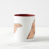 指銃のピストル射撃、発砲手の印ジェスチャー マグカップ (中央)