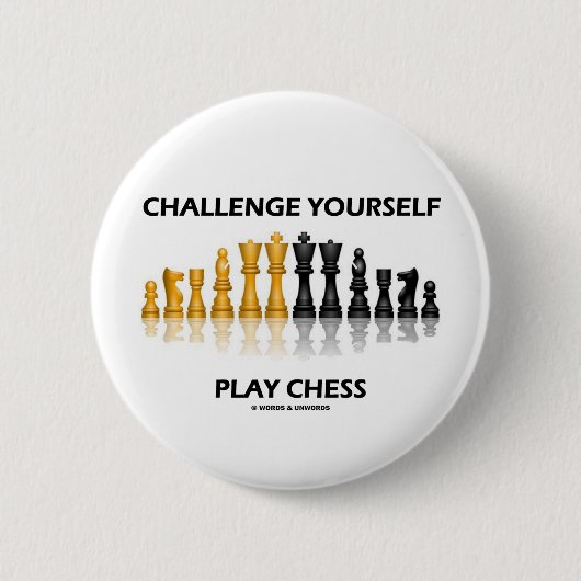 挑戦あなた自身演劇のチェス 缶バッジ (正面)
