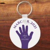 挑戦する選択2021年3月8日の女性の日 キーホルダー (正面)