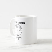挑戦によって受け入れられるミーム(redditおよび9gagから) コーヒーマグカップ (正面左)