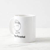 挑戦によって受け入れられる黒く及び白い文字 コーヒーマグカップ (正面左)