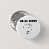 挑戦は激怒の顔の漫画のミームを受け入れました 缶バッジ (正面&裏面)