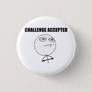 挑戦は激怒の顔の漫画のミームを受け入れました 缶バッジ