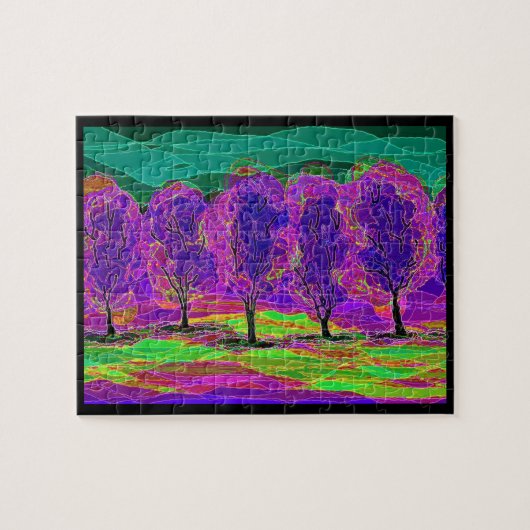 挑戦ジグソーパズルを静める紫色の木 ジグソーパズル (横)