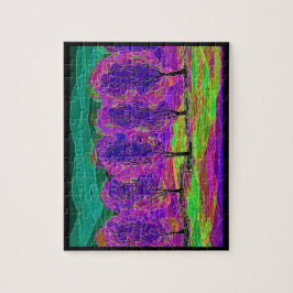 挑戦ジグソーパズルを静める紫色の木 ジグソーパズル