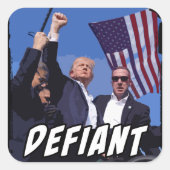 挑戦的なアメリカ愛国者ドナルド・トランプ2024戦い！ スクエアシール (正面)