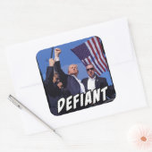 挑戦的なアメリカ愛国者ドナルド・トランプ2024戦い！ スクエアシール (封筒)