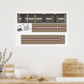 挑戦的なコリドージオラマ背景 ポスター (キッチン)